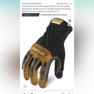 NEW in package! Leather Work Gloves w/ added stretch material PREMIUM QUALITY